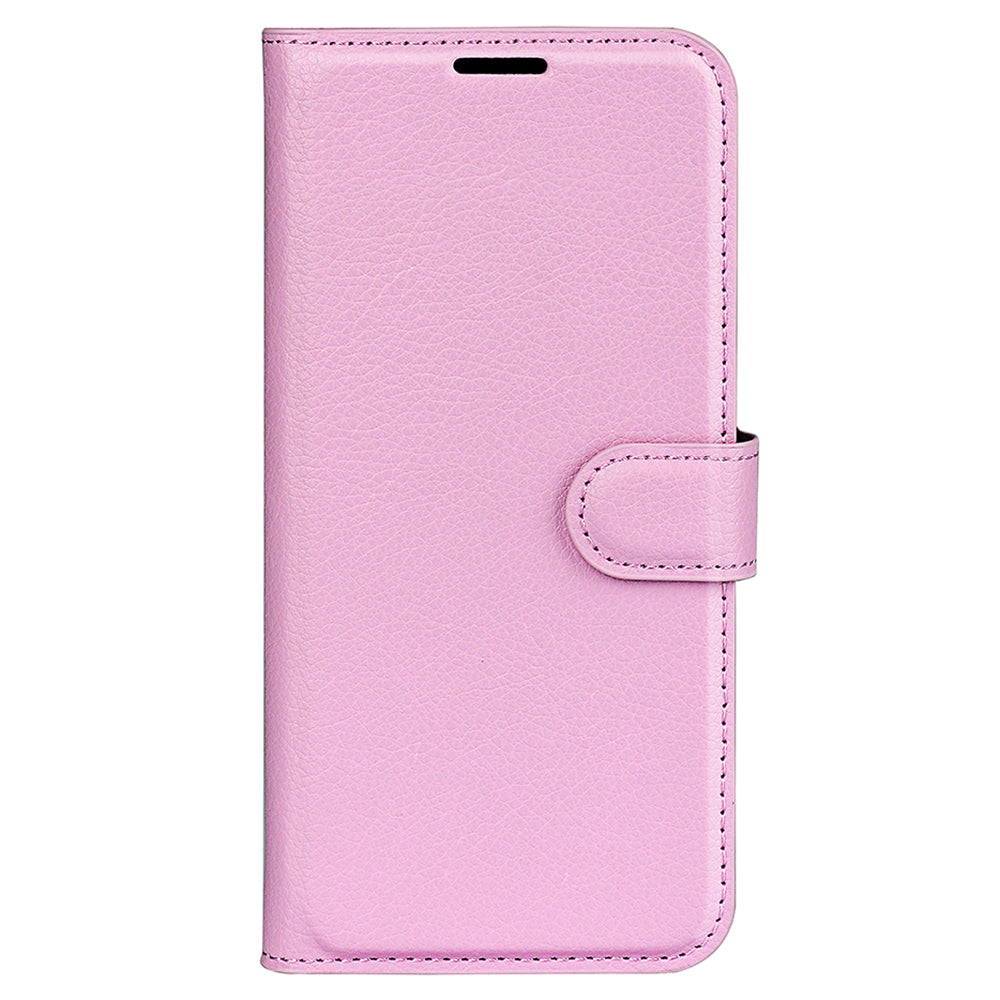 For Samsung Galaxy F34 5G / M34 5G Phone Case Anti-Scratch Stand PU Leather Wallet Litchi Texture Protective Cover - Pink