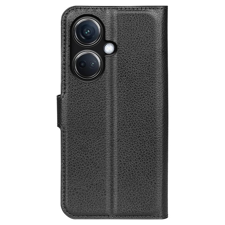 Phone Case For Oppo K11 5G Wallet Litchi Texture Shell Anti-Scratch Stand PU Leather Phone Cover - Black
