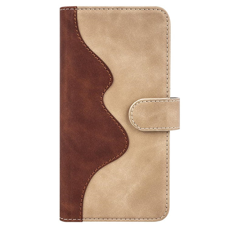 PU Leather Wallet Cover for Oppo K11 5G Dual-color Splicing Foldable Stand Phone Case - Yellow