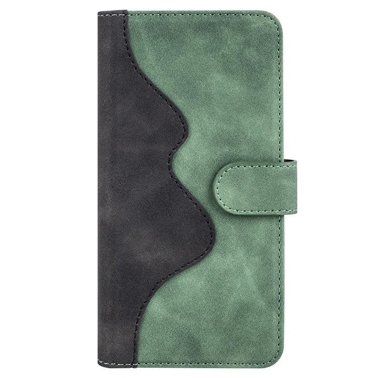 PU Leather Wallet Cover for Oppo K11 5G Dual-color Splicing Foldable Stand Phone Case - Green