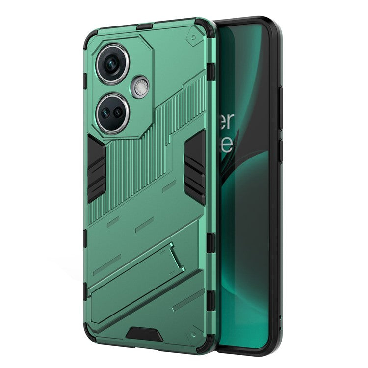 PC+TPU Impact-Resistant Case for OnePlus Nord CE3 5G , Kickstand Armor Phone Cover - Green