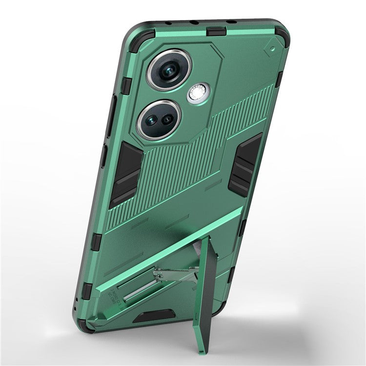 PC+TPU Impact-Resistant Case for OnePlus Nord CE3 5G , Kickstand Armor Phone Cover - Green