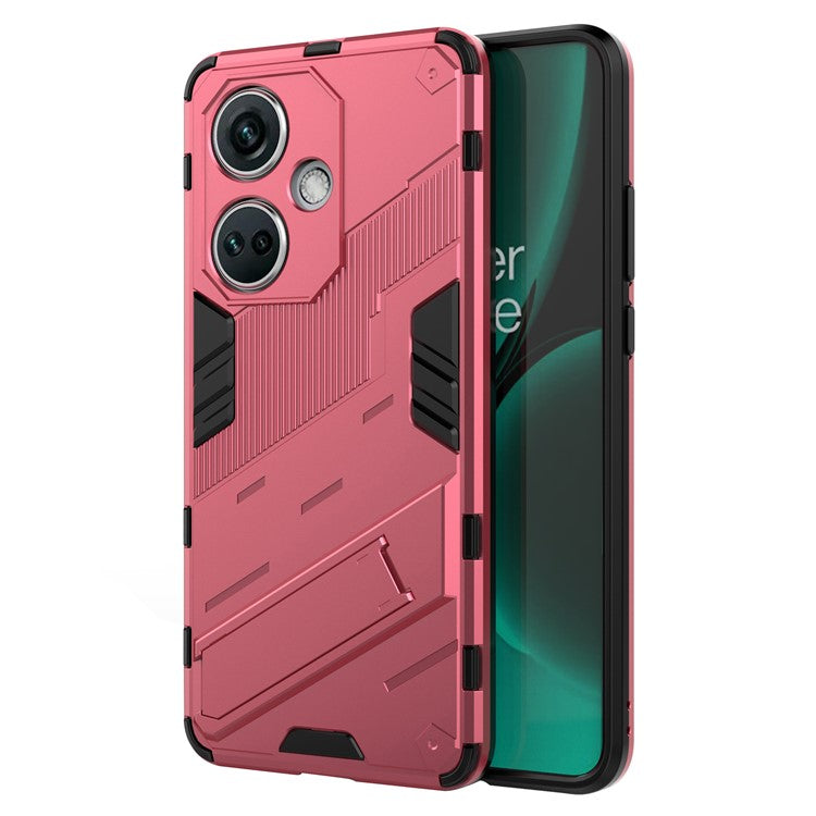 PC+TPU Impact-Resistant Case for OnePlus Nord CE3 5G , Kickstand Armor Phone Cover - Rose