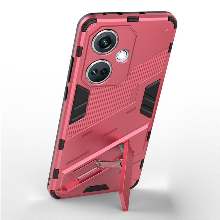 PC+TPU Impact-Resistant Case for OnePlus Nord CE3 5G , Kickstand Armor Phone Cover - Rose