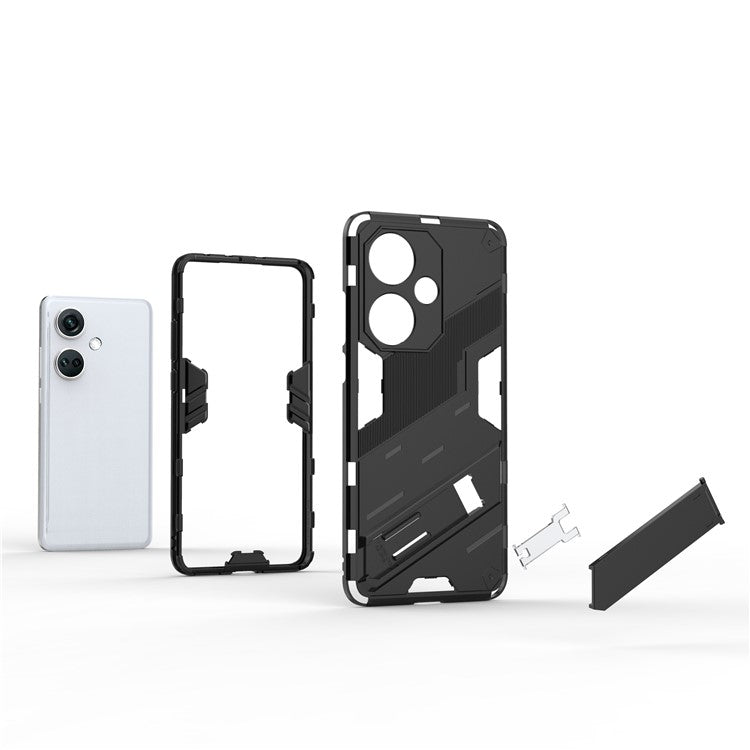 PC+TPU Impact-Resistant Case for OnePlus Nord CE3 5G , Kickstand Armor Phone Cover - Rose