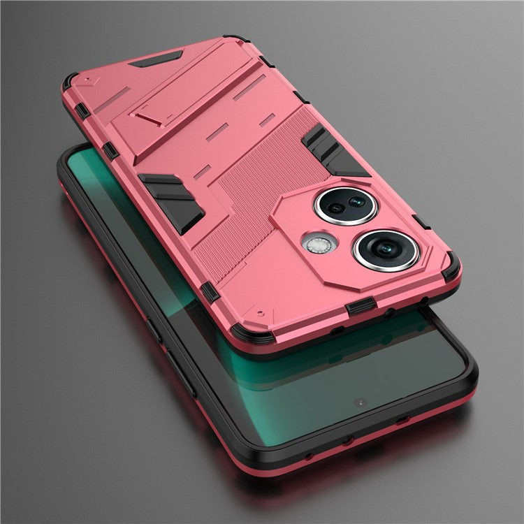 PC+TPU Impact-Resistant Case for OnePlus Nord CE3 5G , Kickstand Armor Phone Cover - Rose