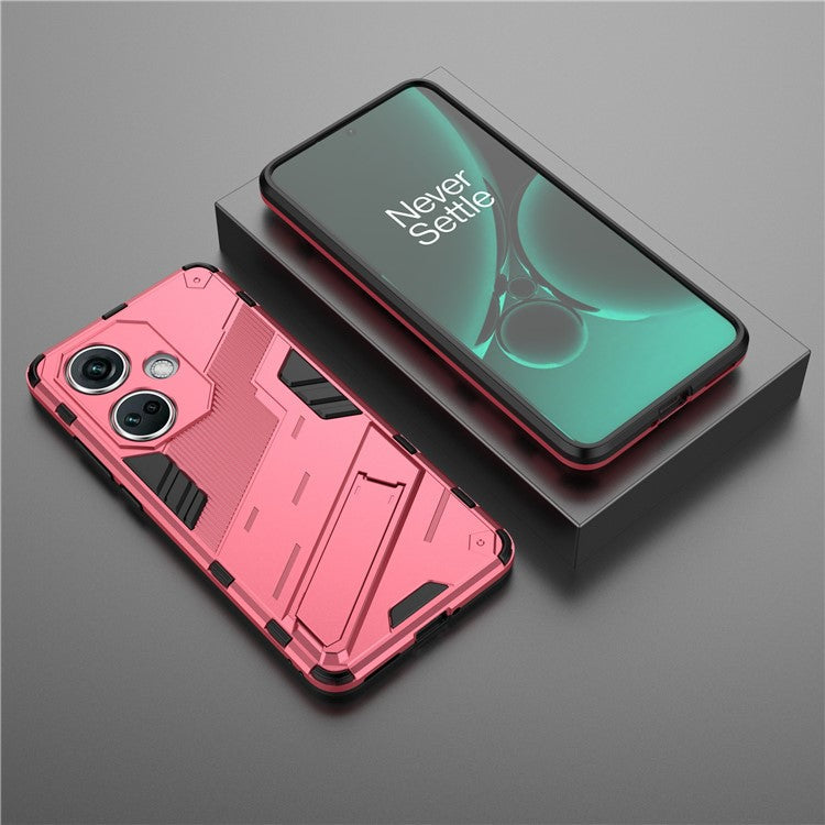 PC+TPU Impact-Resistant Case for OnePlus Nord CE3 5G , Kickstand Armor Phone Cover - Rose