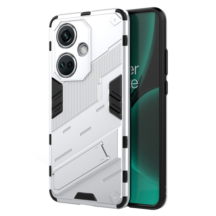 PC+TPU Impact-Resistant Case for OnePlus Nord CE3 5G , Kickstand Armor Phone Cover - White