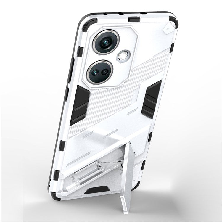 PC+TPU Impact-Resistant Case for OnePlus Nord CE3 5G , Kickstand Armor Phone Cover - White
