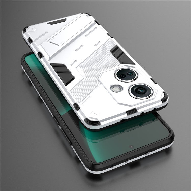 PC+TPU Impact-Resistant Case for OnePlus Nord CE3 5G , Kickstand Armor Phone Cover - White