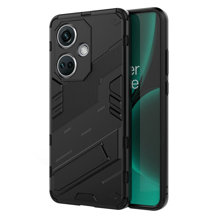 PC+TPU Impact-Resistant Case for OnePlus Nord CE3 5G , Kickstand Armor Phone Cover - Black