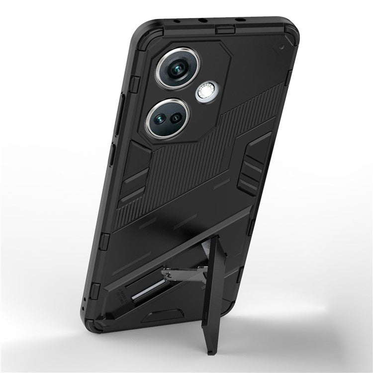 PC+TPU Impact-Resistant Case for OnePlus Nord CE3 5G , Kickstand Armor Phone Cover - Black