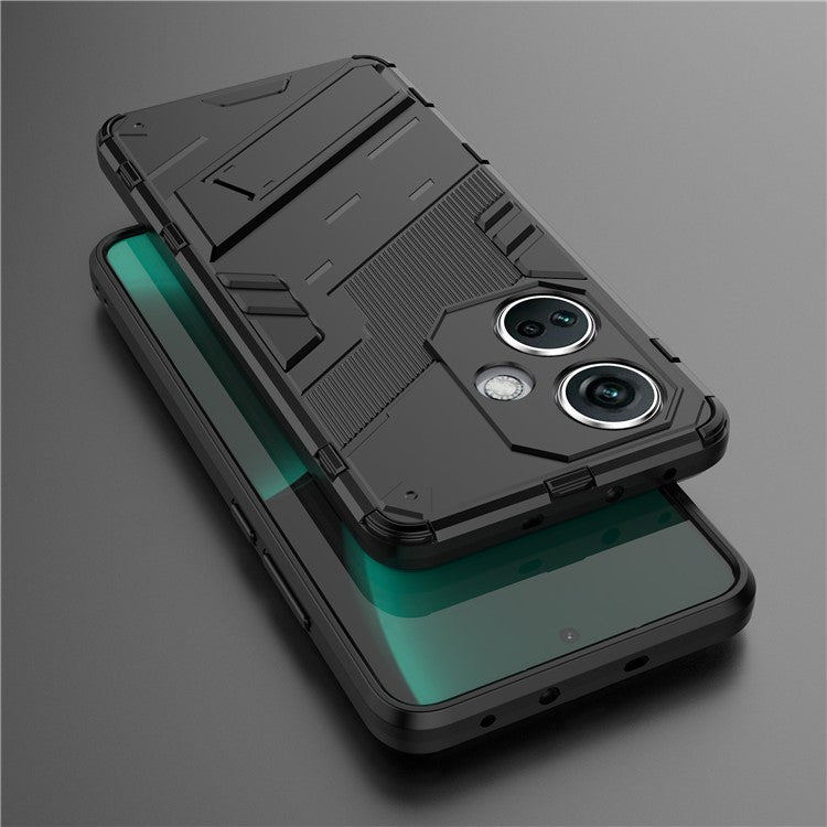PC+TPU Impact-Resistant Case for OnePlus Nord CE3 5G , Kickstand Armor Phone Cover - Black