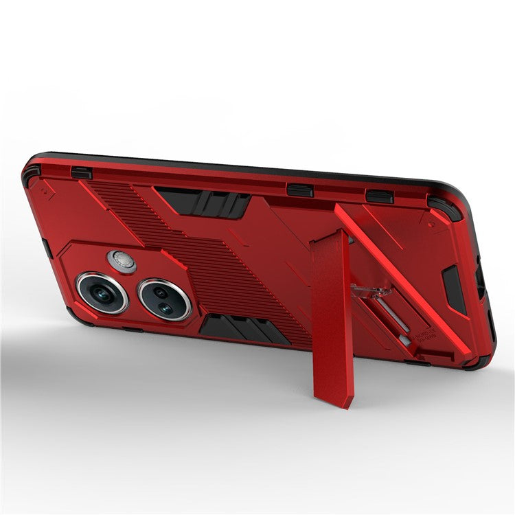 PC+TPU Impact-Resistant Case for OnePlus Nord CE3 5G , Kickstand Armor Phone Cover - Red