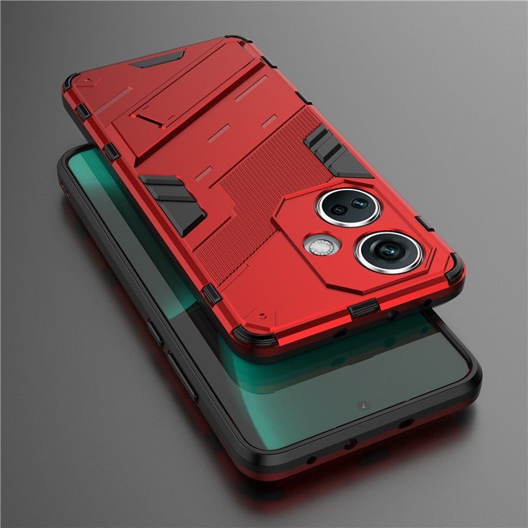 PC+TPU Impact-Resistant Case for OnePlus Nord CE3 5G , Kickstand Armor Phone Cover - Red