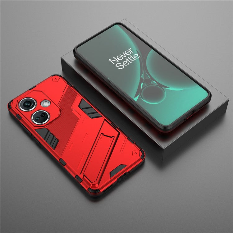 PC+TPU Impact-Resistant Case for OnePlus Nord CE3 5G , Kickstand Armor Phone Cover - Red
