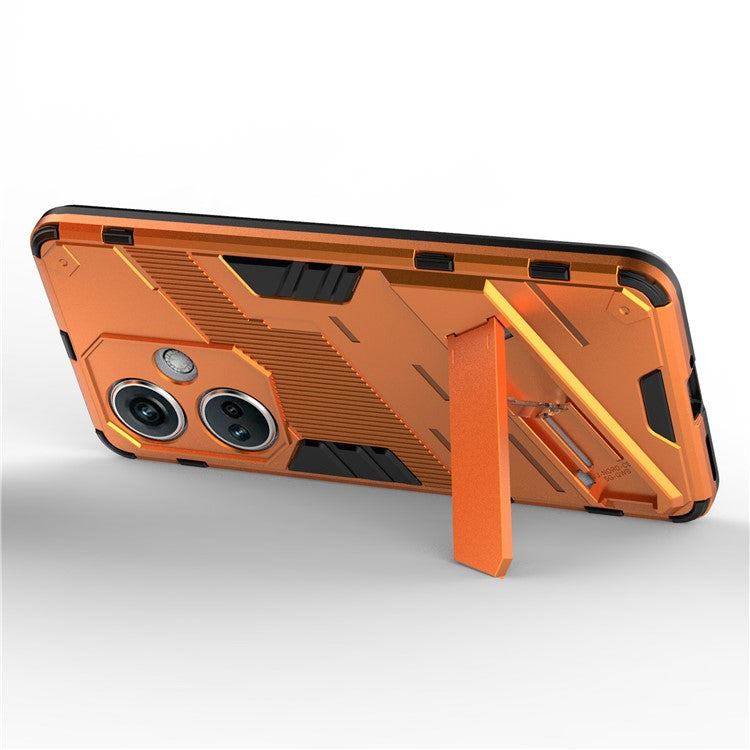 PC+TPU Impact-Resistant Case for OnePlus Nord CE3 5G , Kickstand Armor Phone Cover - Orange