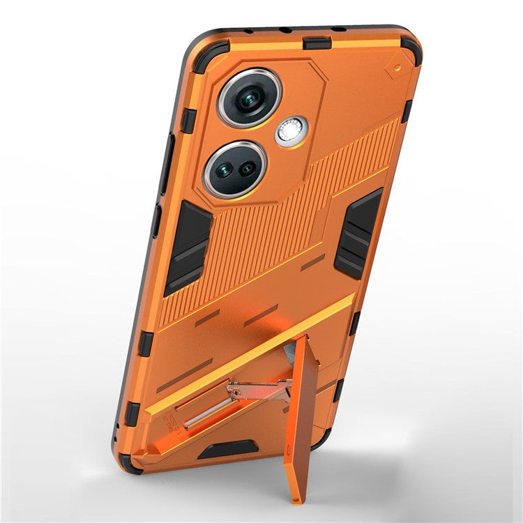 PC+TPU Impact-Resistant Case for OnePlus Nord CE3 5G , Kickstand Armor Phone Cover - Orange