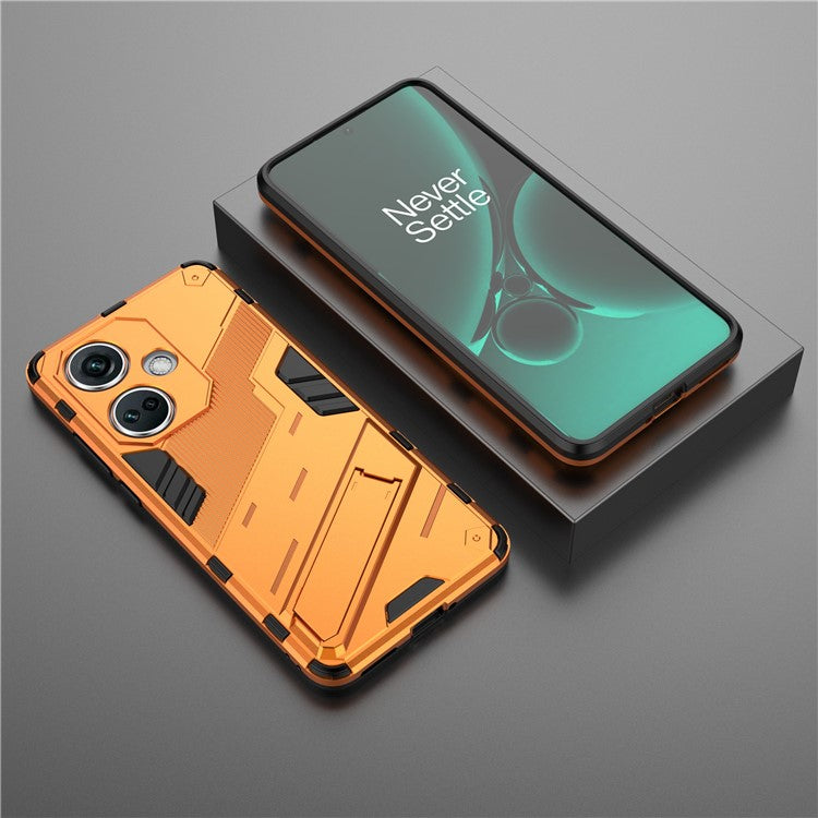 PC+TPU Impact-Resistant Case for OnePlus Nord CE3 5G , Kickstand Armor Phone Cover - Orange