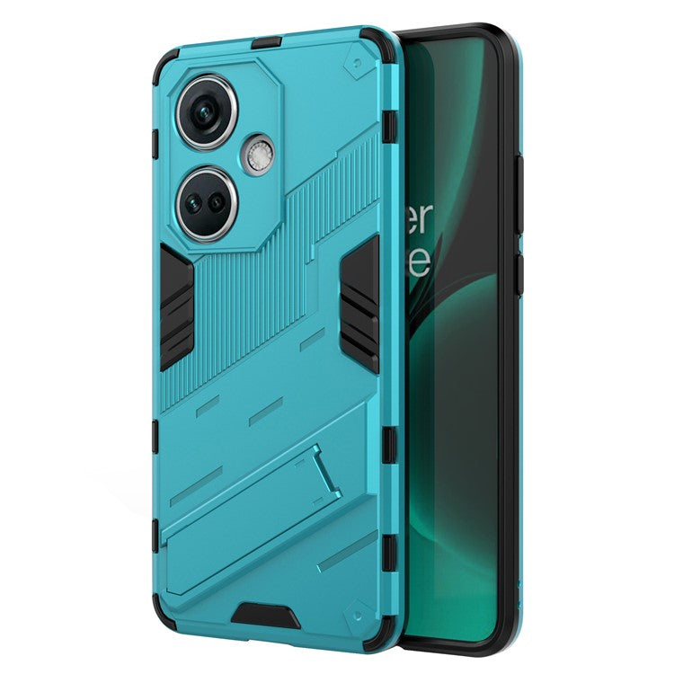 PC+TPU Impact-Resistant Case for OnePlus Nord CE3 5G , Kickstand Armor Phone Cover - Baby Blue