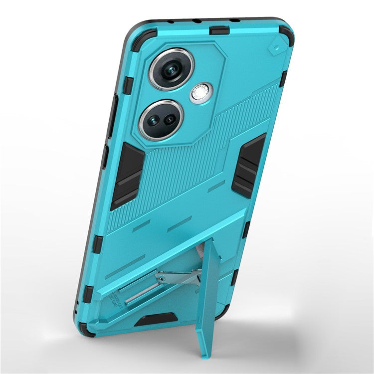 PC+TPU Impact-Resistant Case for OnePlus Nord CE3 5G , Kickstand Armor Phone Cover - Baby Blue