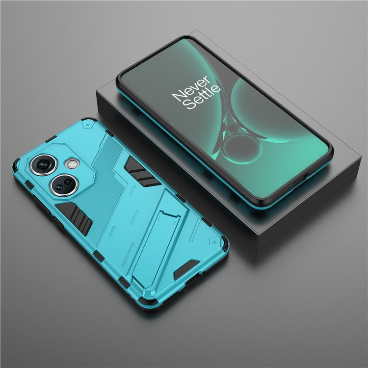 PC+TPU Impact-Resistant Case for OnePlus Nord CE3 5G , Kickstand Armor Phone Cover - Baby Blue