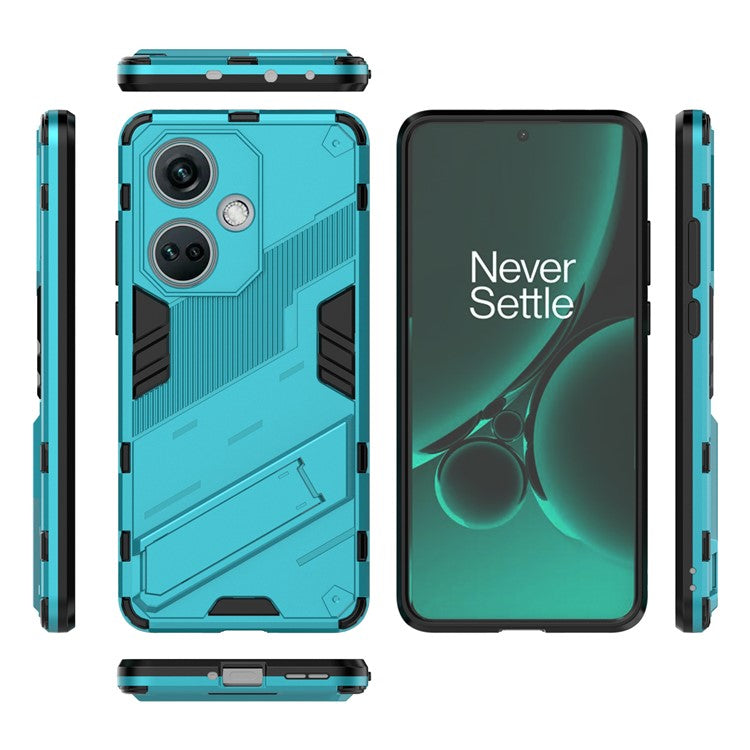 PC+TPU Impact-Resistant Case for OnePlus Nord CE3 5G , Kickstand Armor Phone Cover - Baby Blue