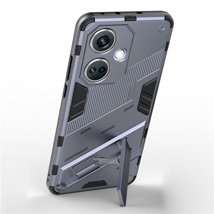 PC+TPU Impact-Resistant Case for OnePlus Nord CE3 5G , Kickstand Armor Phone Cover - Dark Blue