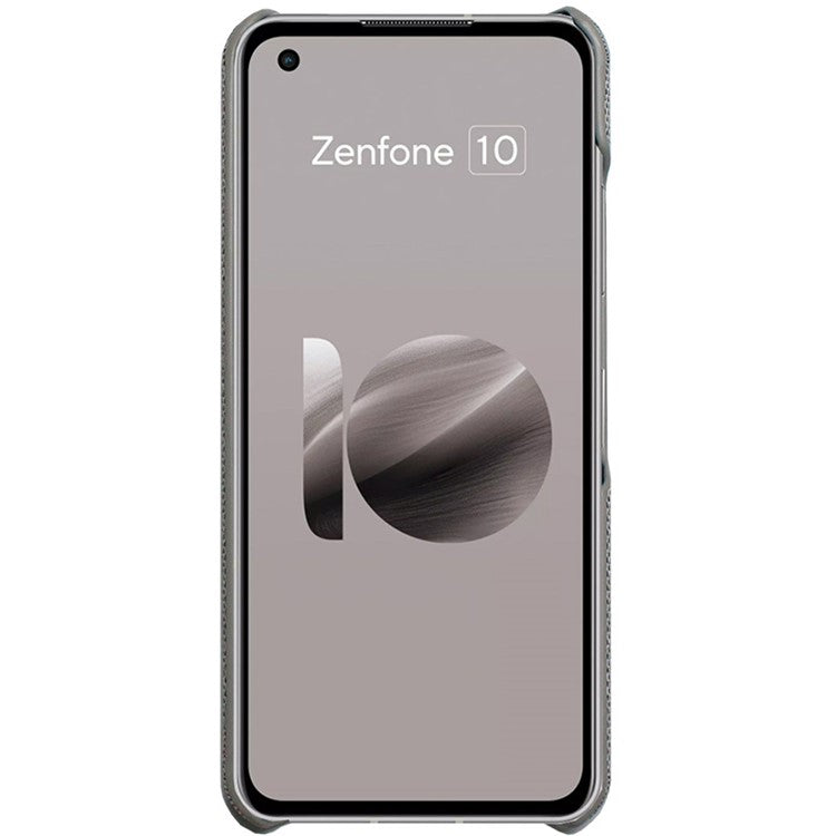 IMAK Ruiyi Series for Asus Zenfone 9 5G / Zenfone 10 5G Cloth Texture Phone Case PU Leather Coated PC Cover - Light Grey