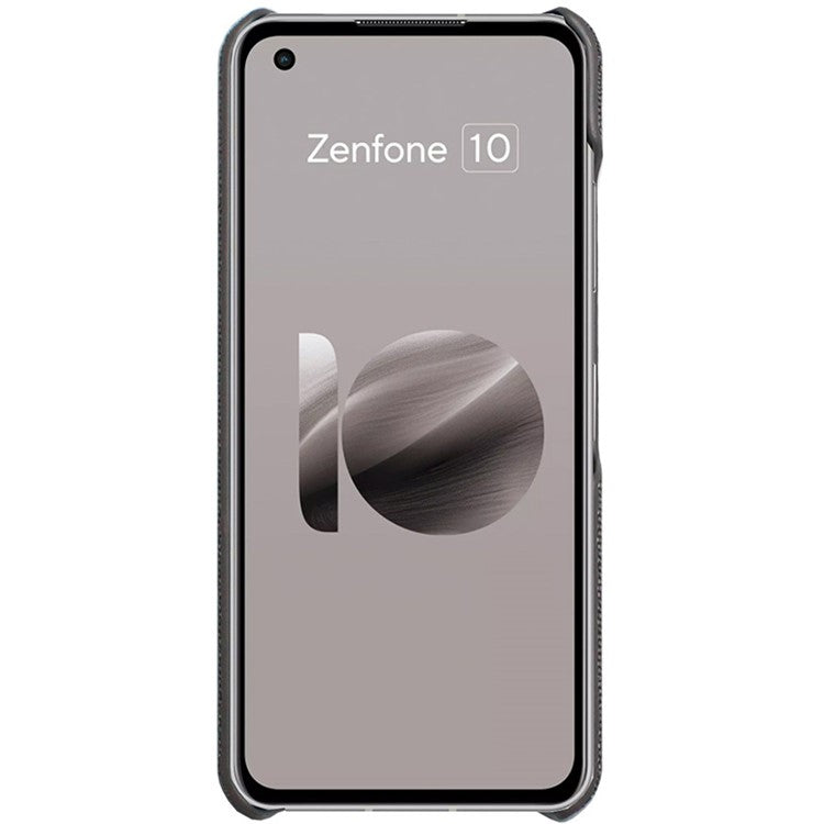 IMAK Ruiyi Series for Asus Zenfone 9 5G / Zenfone 10 5G Cloth Texture Phone Case PU Leather Coated PC Cover - Dark Grey