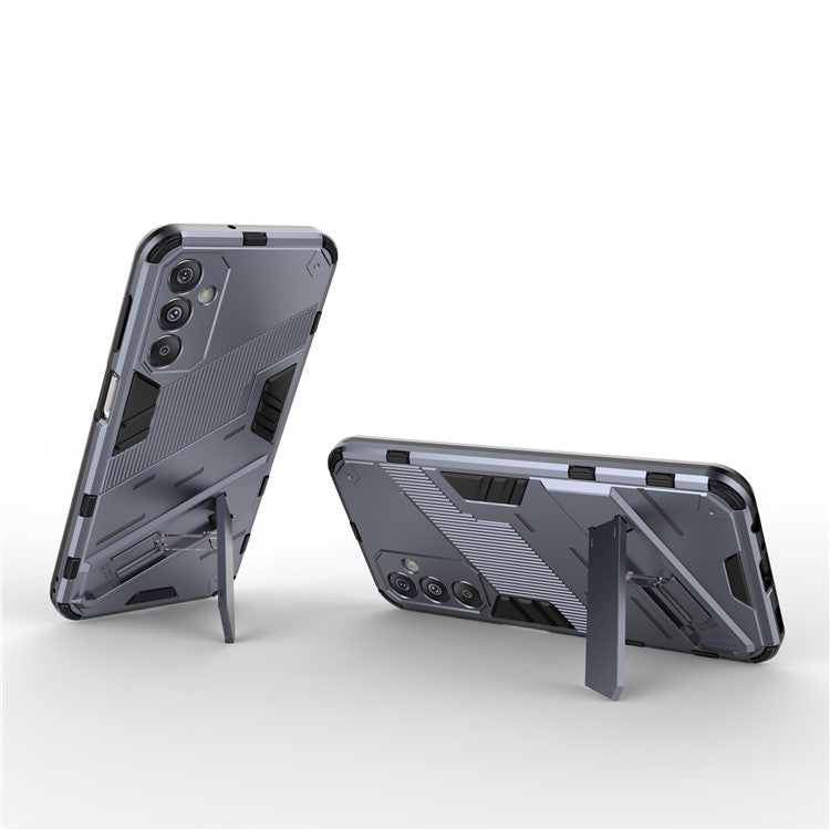 For Samsung Galaxy F34 5G / M34 5G Anti-Drop Phone Case PC+TPU Back Cover with Kickstand - Grey