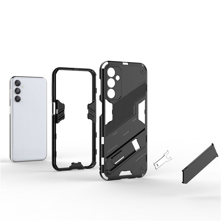 For Samsung Galaxy F34 5G / M34 5G Anti-Drop Phone Case PC+TPU Back Cover with Kickstand - Grey