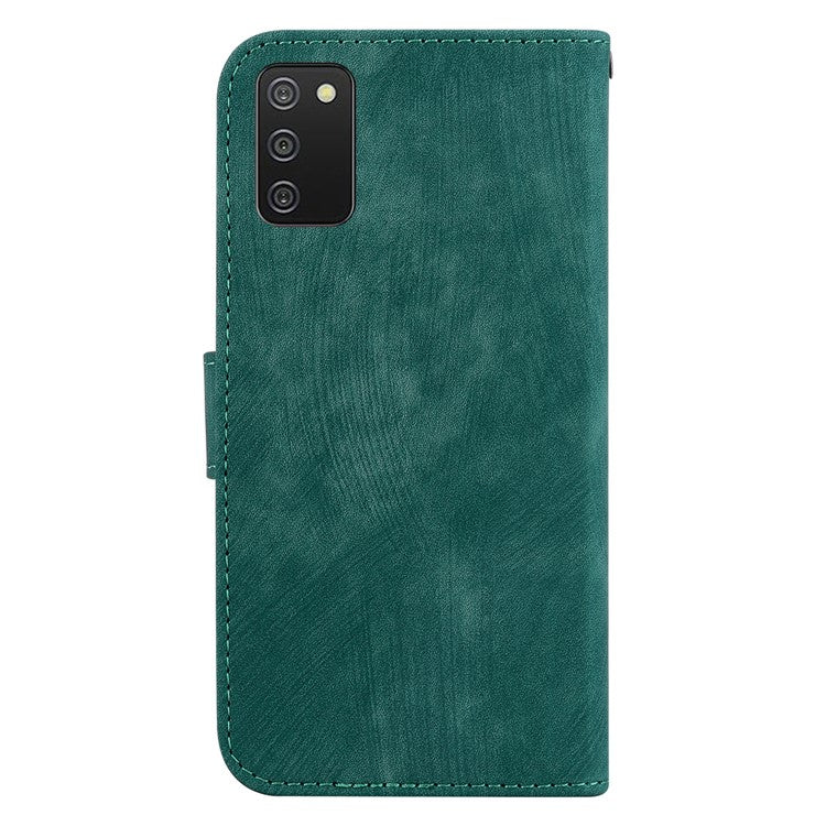 For Samsung Galaxy A03s (166.5 x 75.98 x 9.14mm) Cute Tiger Imprint Phone Case Leather Wallet Stand Cover - Green