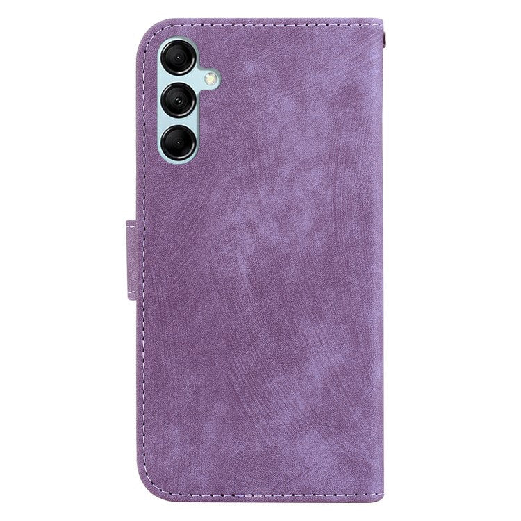 PU Leather Wallet Case for Samsung Galaxy M54 5G / F54 5G , Tiger Pattern Imprinted Stand Phone Cover - Purple