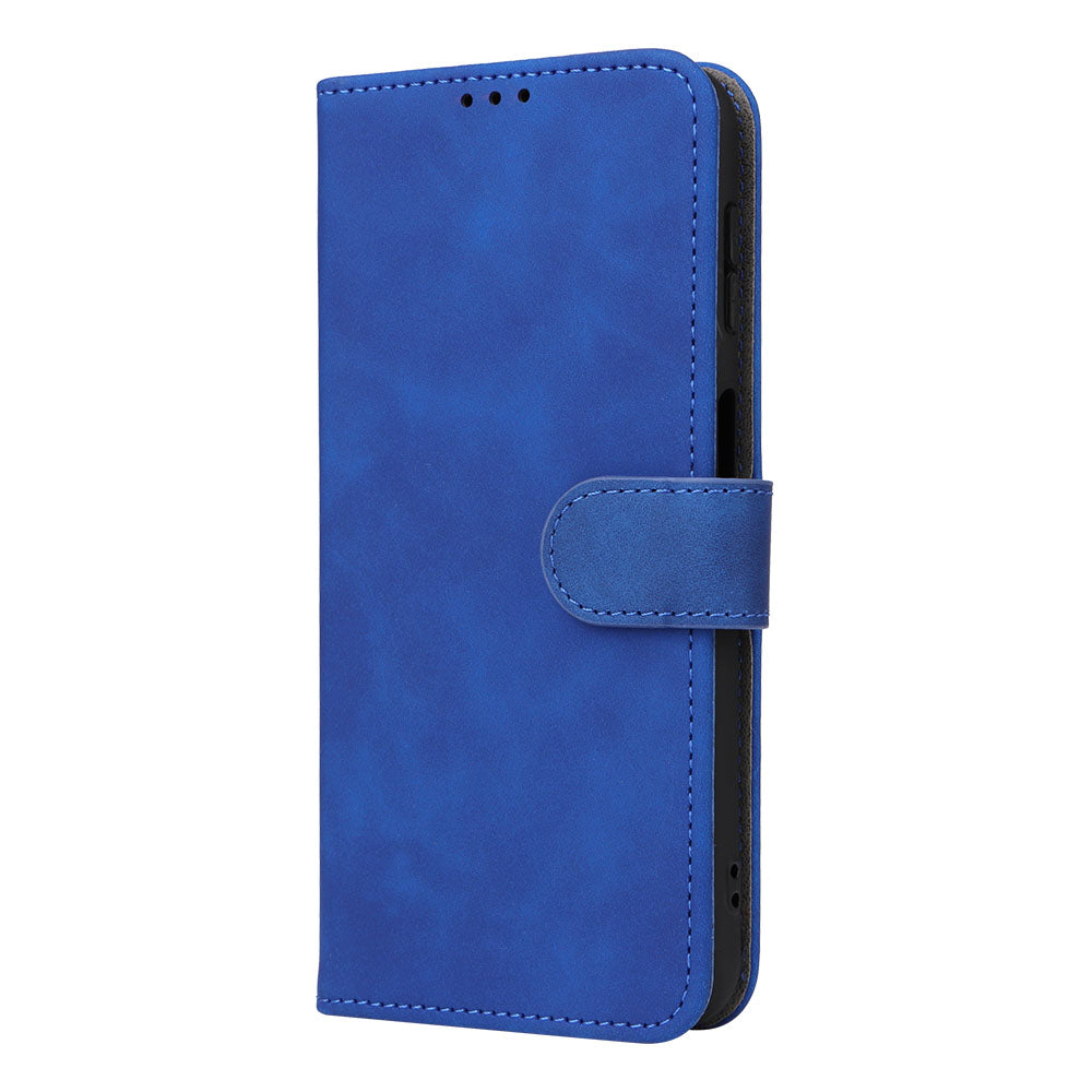 For Samsung Galaxy F34 5G / M34 5G Stand Skin-touch Phone Case Wallet PU Leather Full Protection Phone Cover - Blue