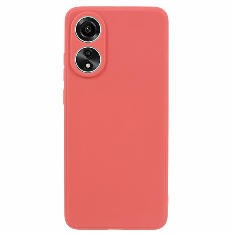 Straight Edge Phone Case for Oppo A78 4G , Lens Precise Cutout Soft TPU Anti-scratch Cover - Red