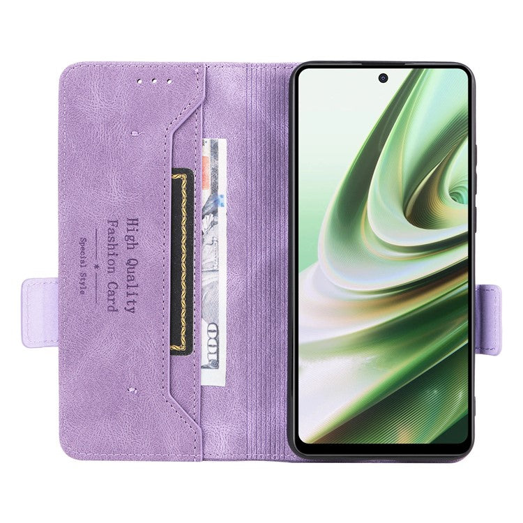 For OnePlus Nord CE3 5G Hardware Decor Phone Case PU Leather Wallet Stand Anti-drop Cover - Purple