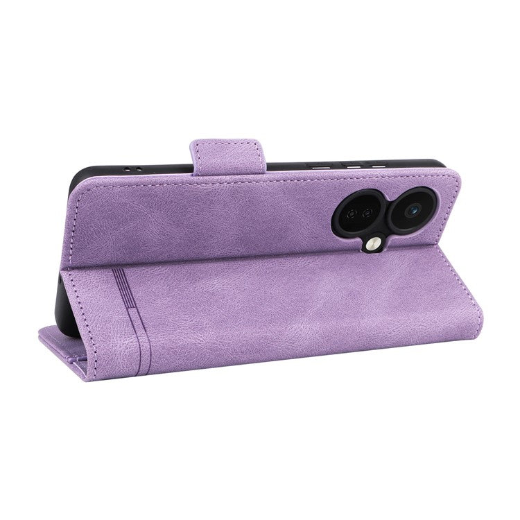 For OnePlus Nord CE3 5G Hardware Decor Phone Case PU Leather Wallet Stand Anti-drop Cover - Purple