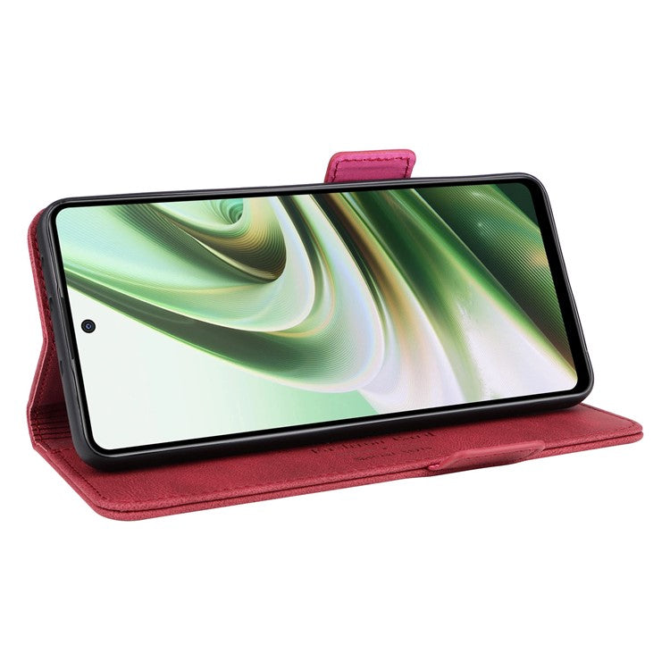 For OnePlus Nord CE3 5G Hardware Decor Phone Case PU Leather Wallet Stand Anti-drop Cover - Rose