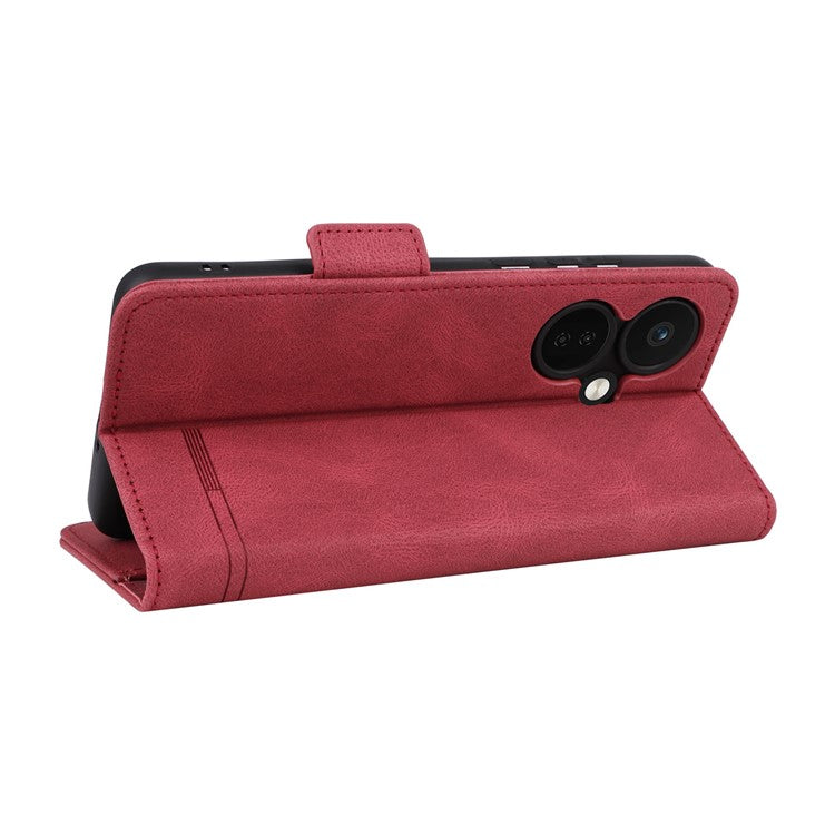 For OnePlus Nord CE3 5G Hardware Decor Phone Case PU Leather Wallet Stand Anti-drop Cover - Rose