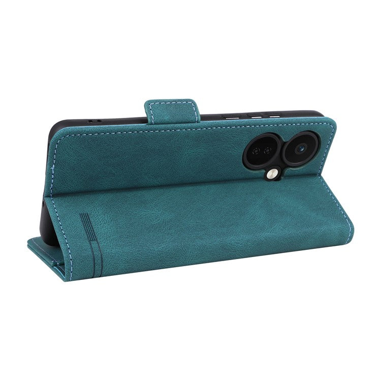 For OnePlus Nord CE3 5G Hardware Decor Phone Case PU Leather Wallet Stand Anti-drop Cover - Blue