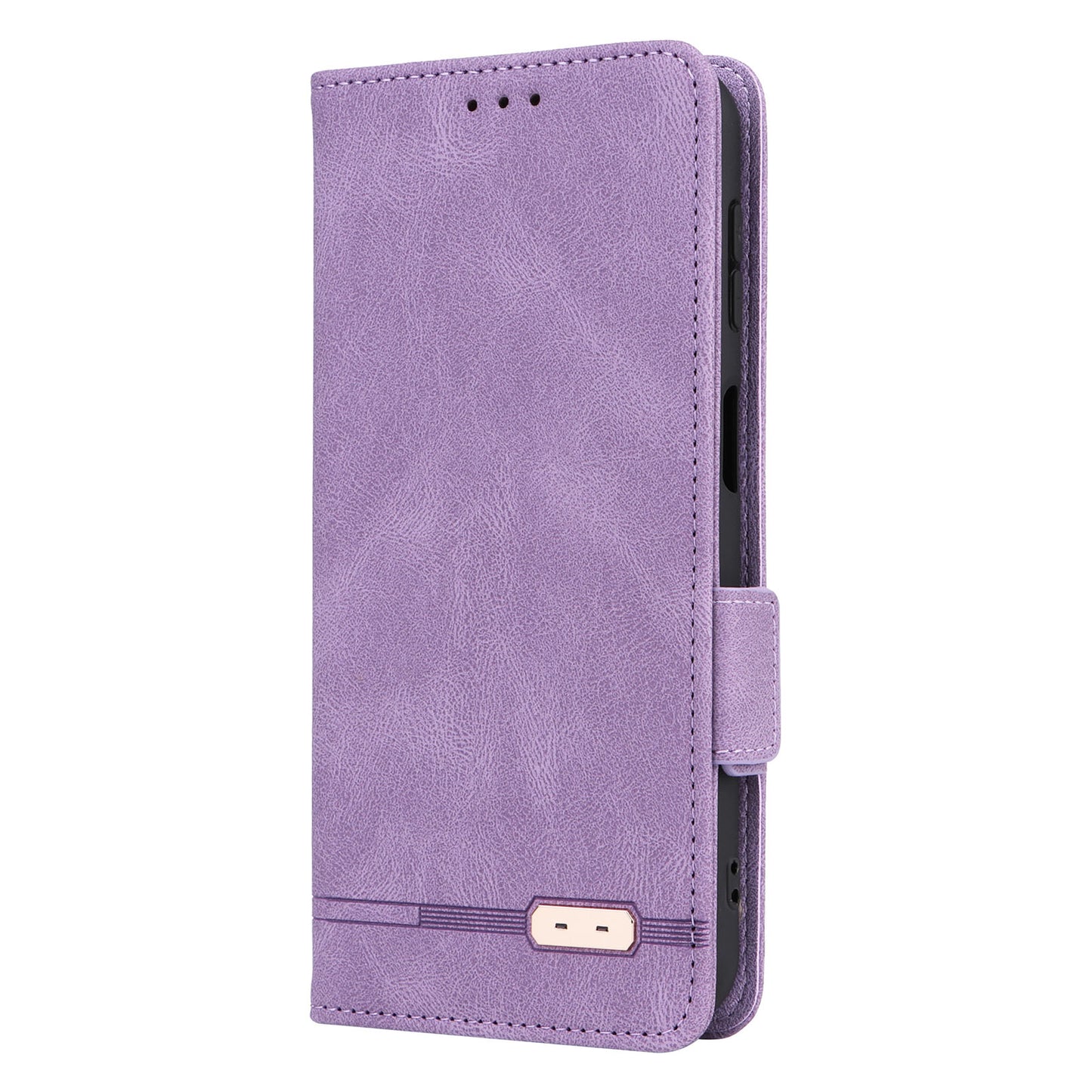 For Samsung Galaxy F34 5G / M34 5G PU Leather Wallet Phone Case Hardware Decor Anti-drop Stand Cover - Purple