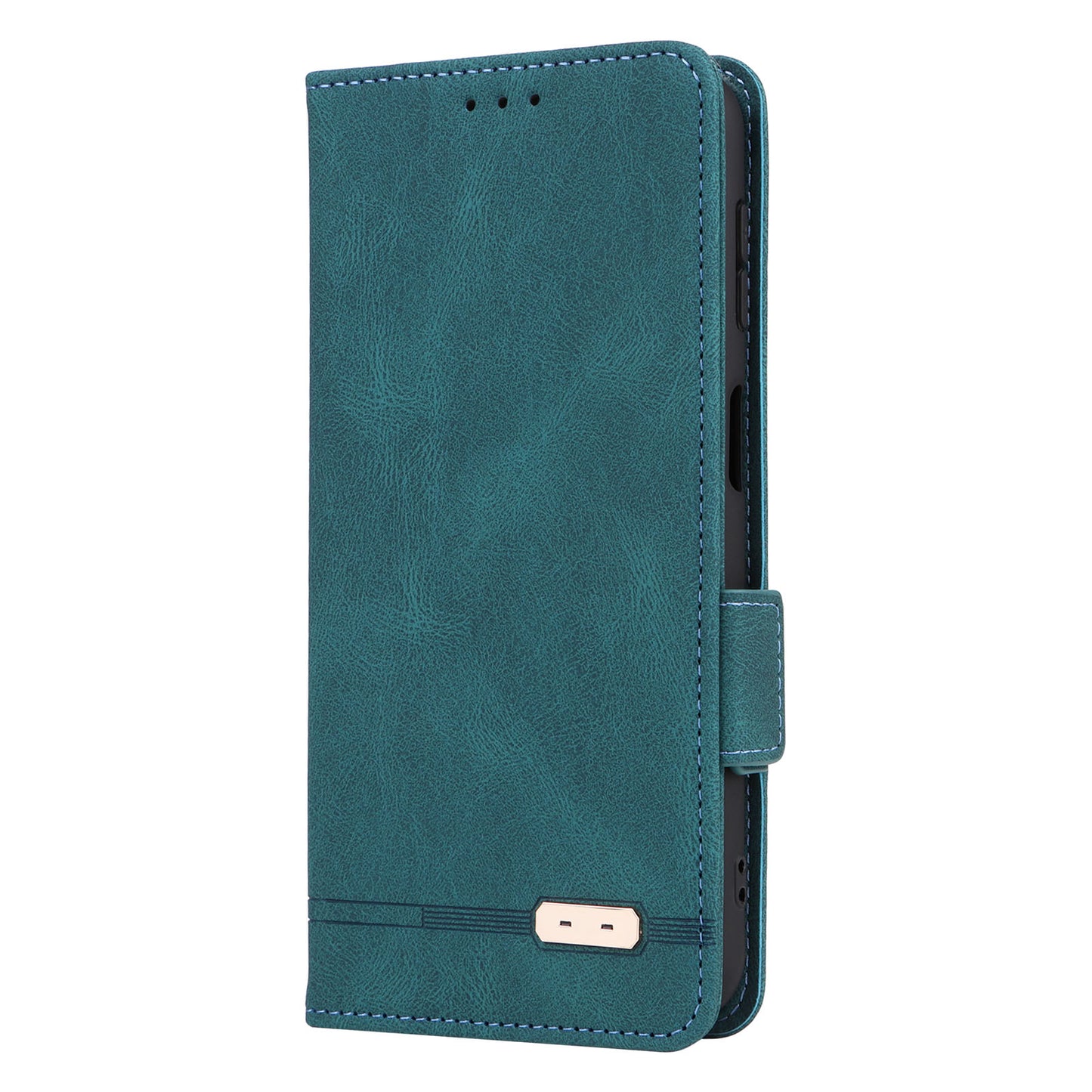 For Samsung Galaxy F34 5G / M34 5G PU Leather Wallet Phone Case Hardware Decor Anti-drop Stand Cover - Blue