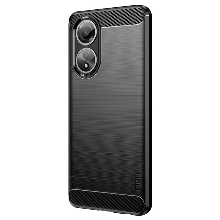 MOFI JK TPU Series-1 for Oppo A58 4G Brushed Cover TPU Anti-scratch Carbon Fiber Texture Cell Phone Case - Black