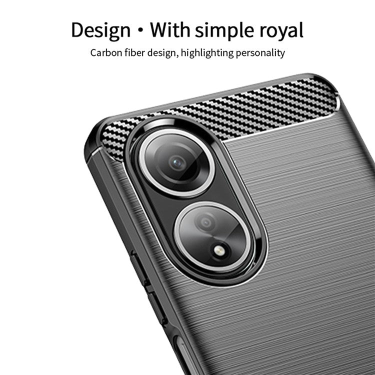 MOFI JK TPU Series-1 for Oppo A58 4G Brushed Cover TPU Anti-scratch Carbon Fiber Texture Cell Phone Case - Blue