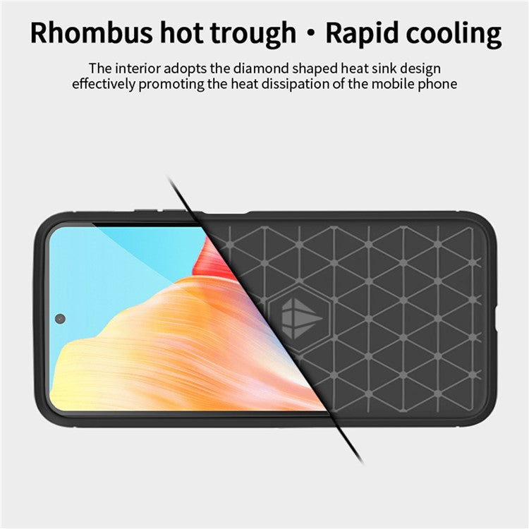 MOFI JK TPU Series-1 for Oppo A58 4G Brushed Cover TPU Anti-scratch Carbon Fiber Texture Cell Phone Case - Blue
