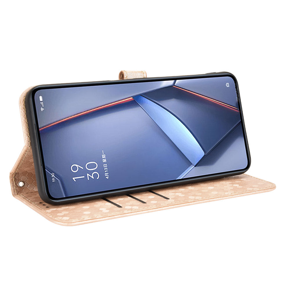 For Samsung Galaxy M34 5G / F34 5G PU Leather Stand Phone Case Dot Imprinted Wallet Cover - Rose Gold