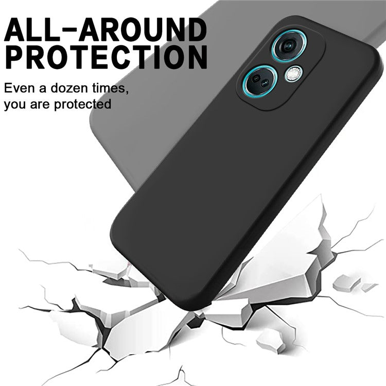 Liquid Silicone Phone Case for OnePlus Nord CE3 5G Soft Lining Shockproof Phone Cover - Black