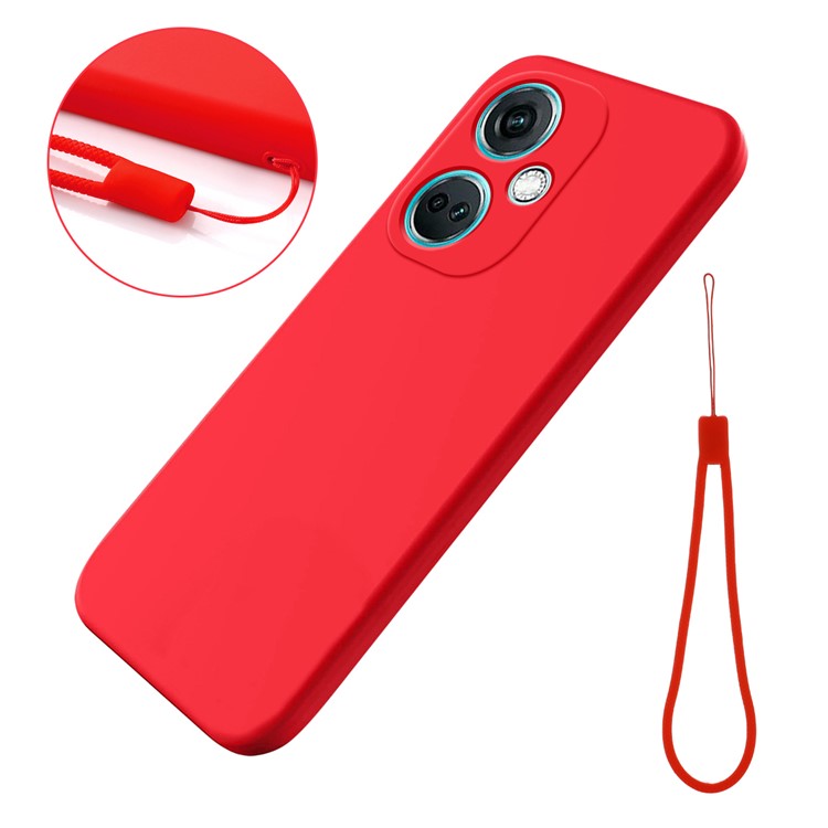 Liquid Silicone Phone Case for OnePlus Nord CE3 5G Soft Lining Shockproof Phone Cover - Red
