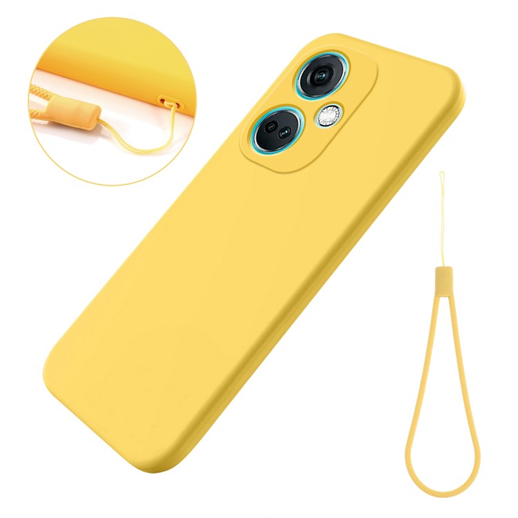 Liquid Silicone Phone Case for OnePlus Nord CE3 5G Soft Lining Shockproof Phone Cover - Yellow